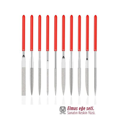 10'lu Profesyonel Elmas Eğe Seti | Hassas Metal Ahşap Cam İşleme Törpüsü 722921