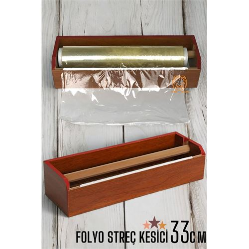 HSNET Streç Film Kesici Ahşap Streçlik Folyo Ve Streç Film Kesici 33 Cm 