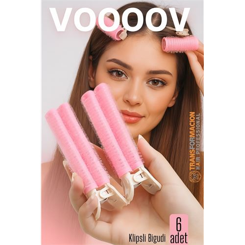 6'lı Klipsli Saç Bigudisi Isısız Doğal Bukle Bigudisi Dipten Hacim ve Perçem Şekillendirme İçin 