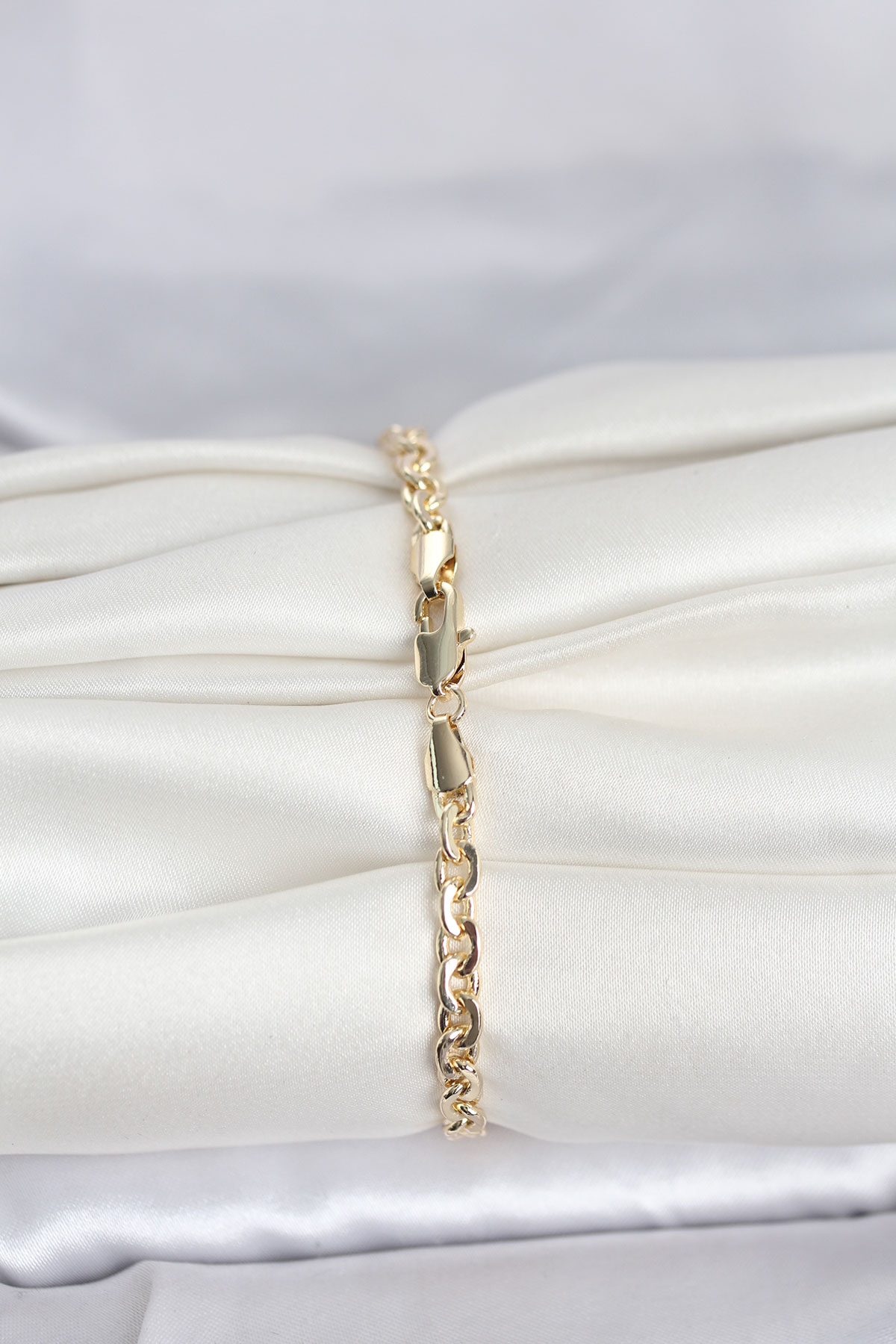 CM 14K Gold Renk Zincir Model Kadın Bileklik 5886
