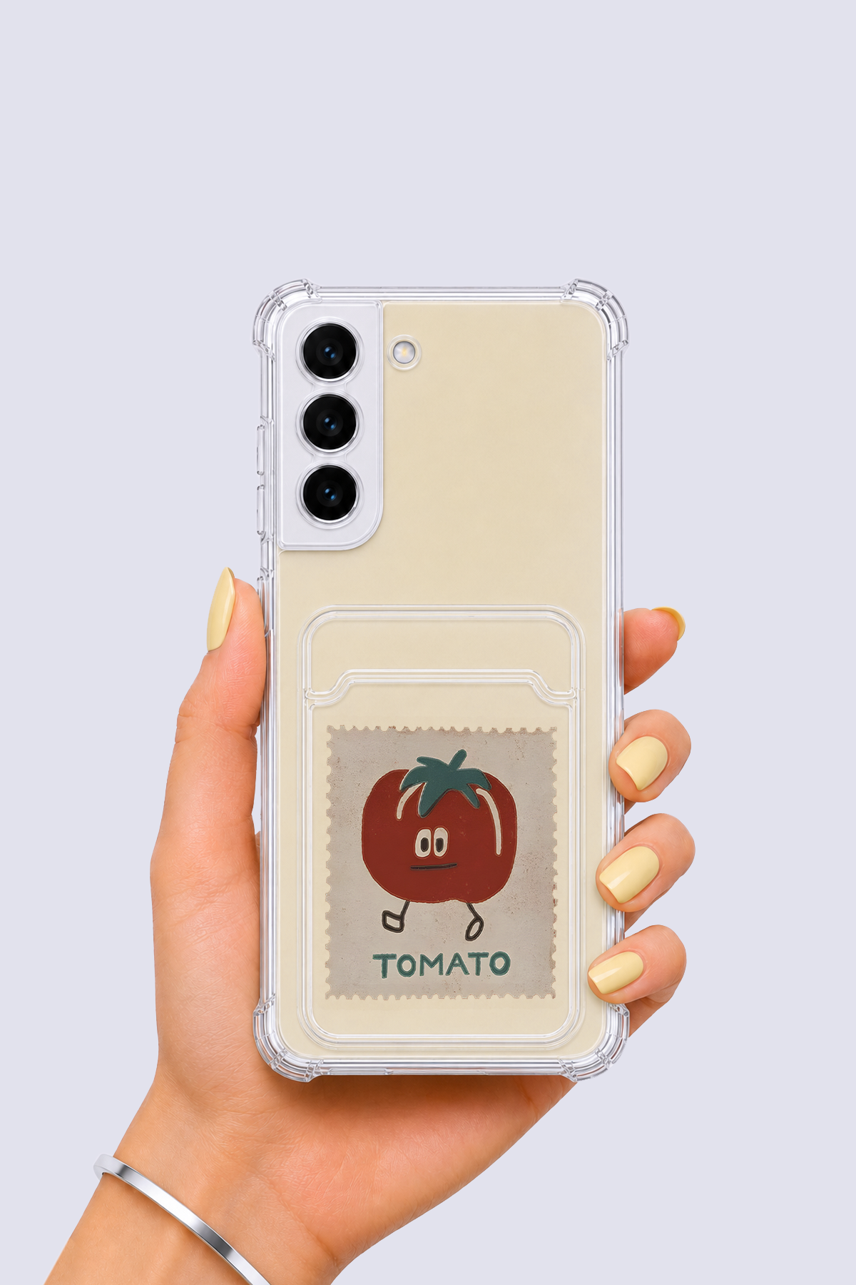 Samsung Galaxy S22 Kartlıklı Tomato Desenli Kılıf