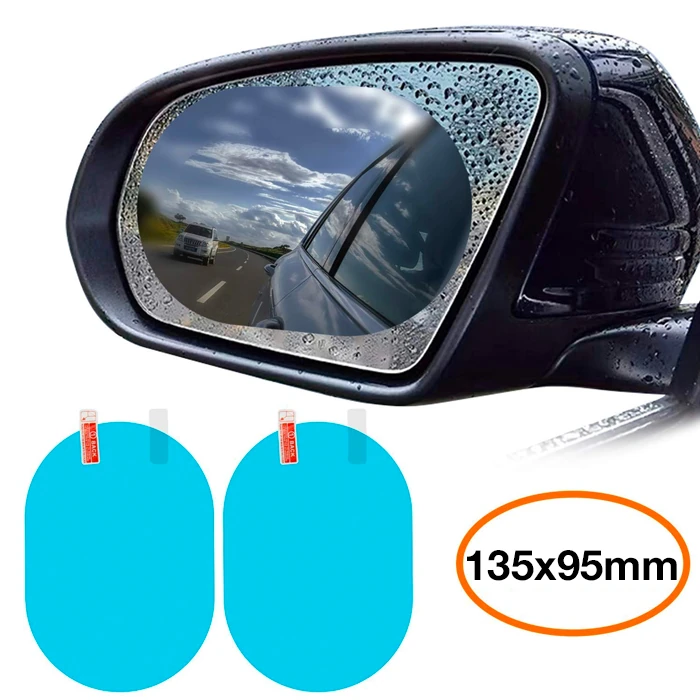 Baseus 135x95mm Araç Oto Yan Dikiz Ayna Yağmur Su Kaydırıcı Sis Önleyici Film 2 Adet Set-(1903)