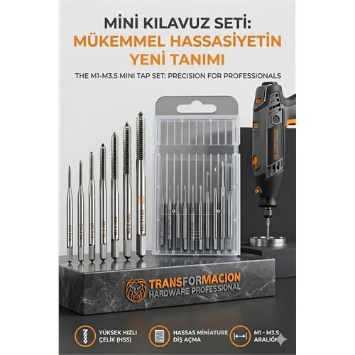 Dieter Wolff Serisi | 10'lu HSS Kobalt Mikro Kılavuz Seti (M1-M3.5) 723037