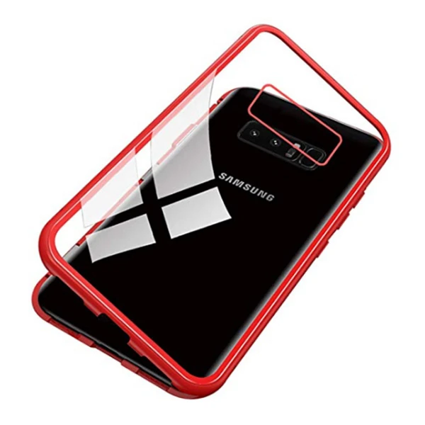 Sm Galaxy S10e Mıknatıslı 360 Koruma Arkası Cam Metal Frame Kılıf-(1903)