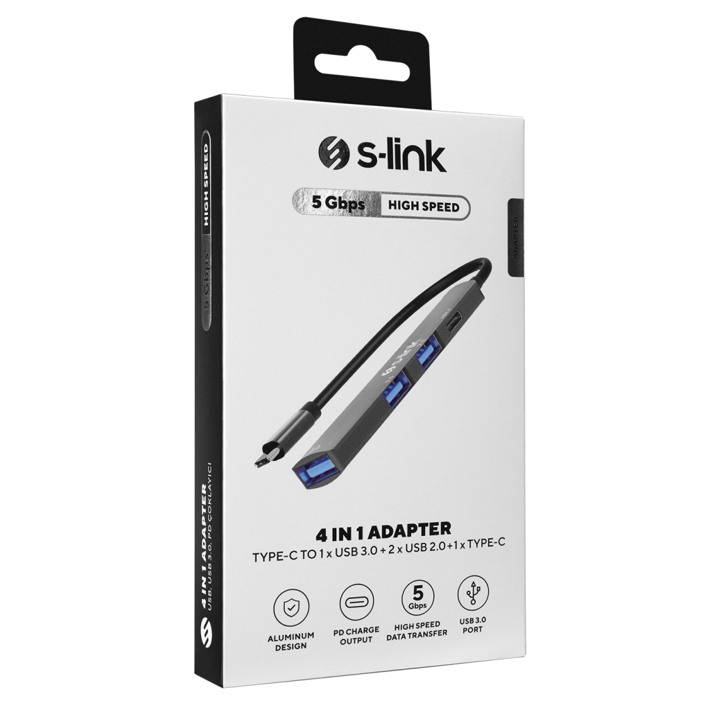 S-LINK SWV-USBC023 Type-C to 2xUSB 2.0 1xUSB 3.0 1xType-C Metal USB HUB(1923) 4
