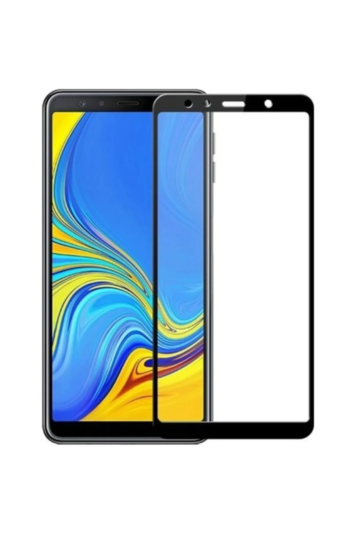 Ally Samsung Galaxy A7 2017 A720 İçin Tempered Full Kaplama Kırılmaz Cam Ekran Koruyucu-(1903)