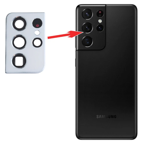 Sm Galaxy S21 Ultra G998 Metal Çerçeveli Kamera Lens Full Set-(1903)