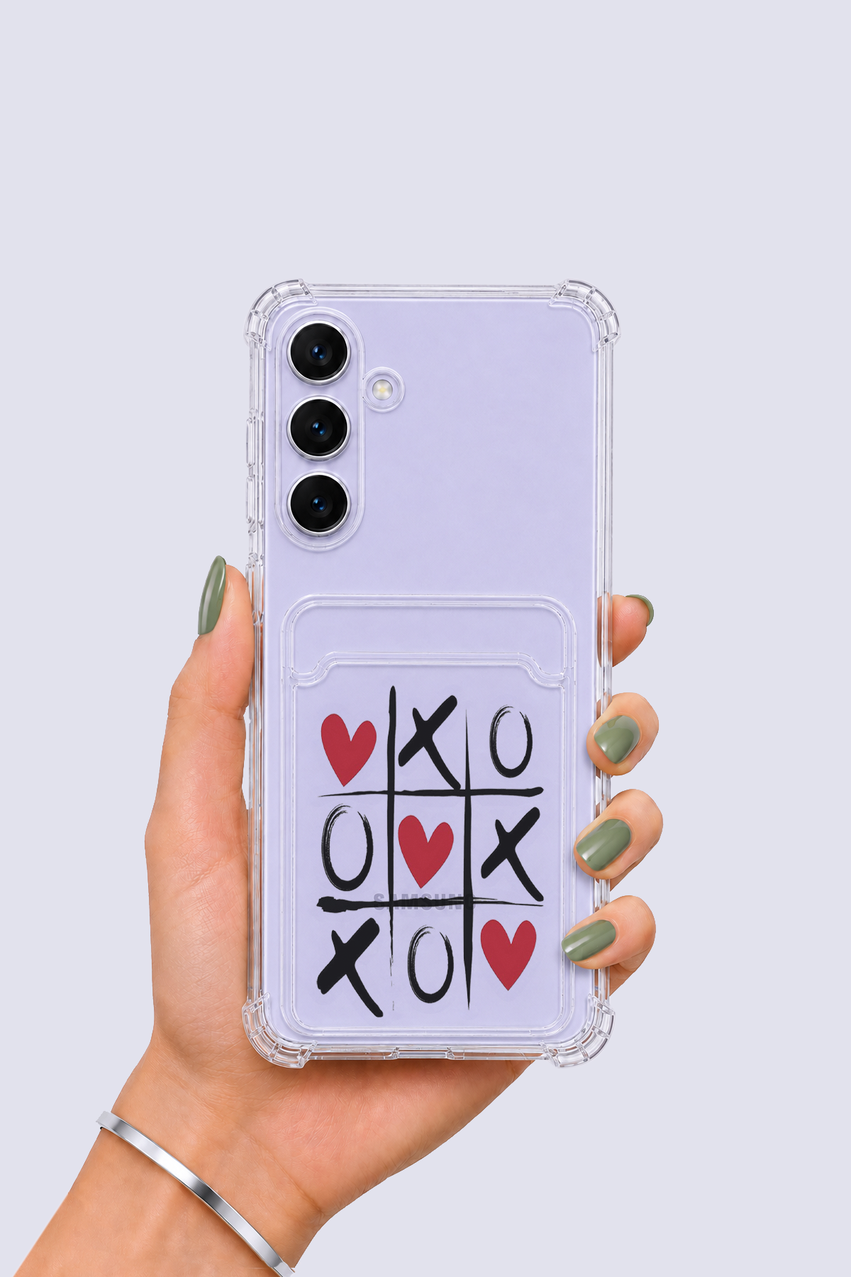 Samsung Galaxy S25 FE Kartlıklı XoXO Desenli Kılıf