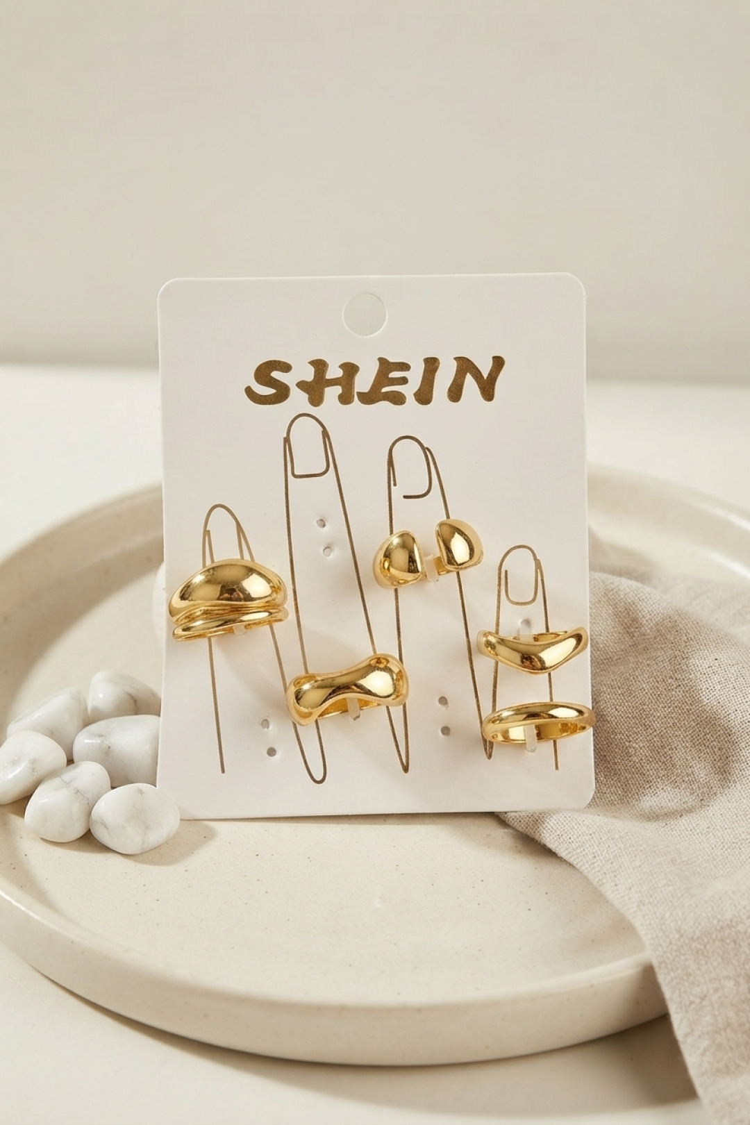 Gold Renk Pirinç Bohem Yüzük Kombini BYK4270 5886