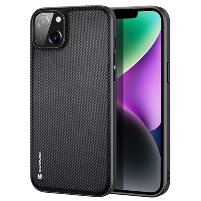 Dux Ducis Fino Serisi iPhone 14 6.1 inç Kılıf Premium Dokuma Silikon Kılıf-(1903)