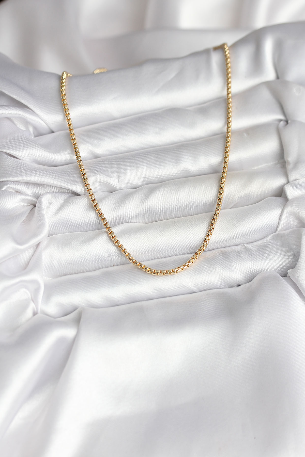 14K Gold Renk Kaplama Zincir Model CM Kadın Kolye 5886