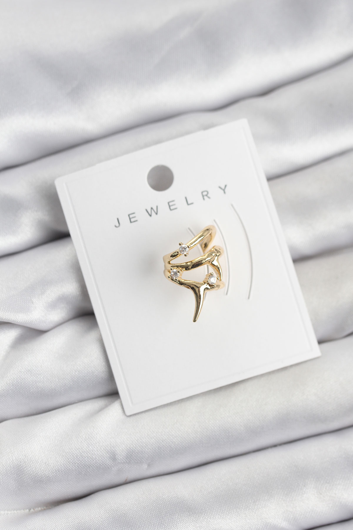 Gold Renk Pirinç Diken Model Kıkırdak Earcuff Küpe 5886
