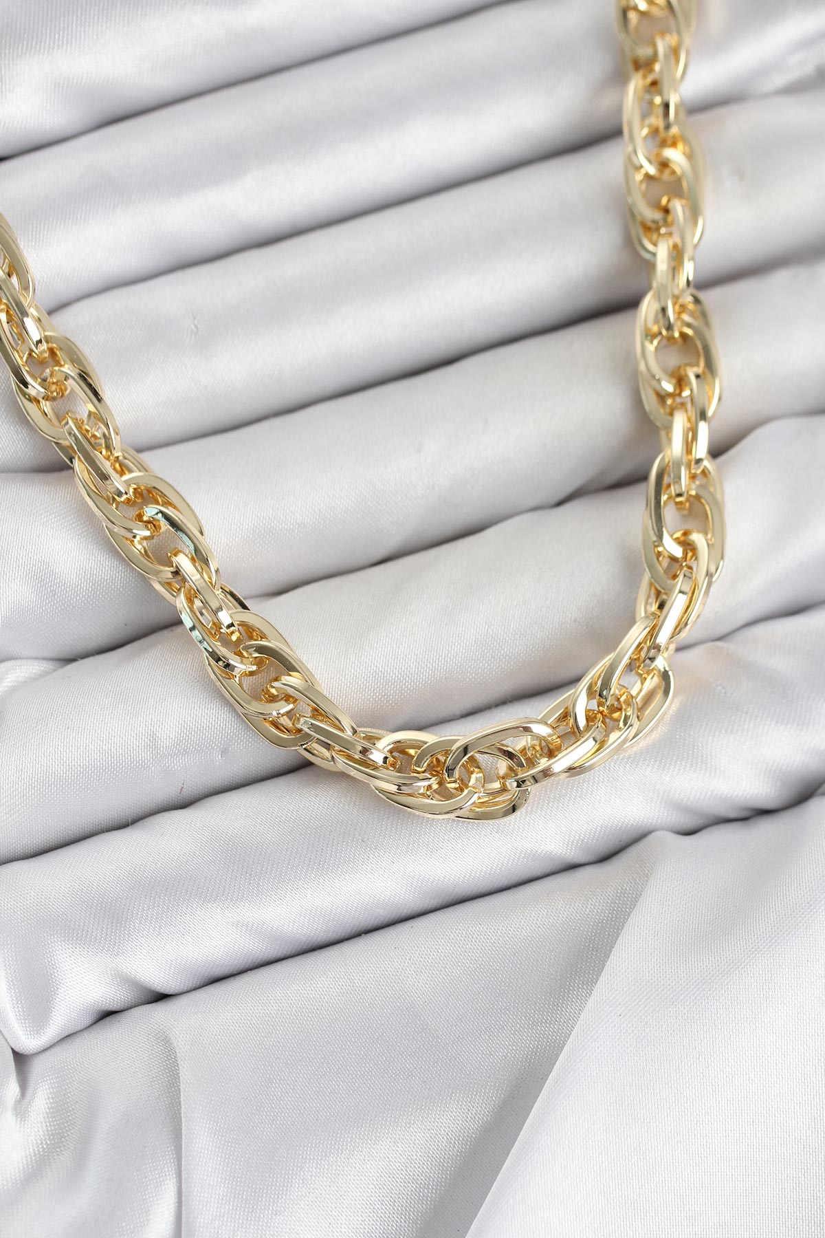CM Kalın Burgu Model Gold Renk 60 cm Kadın Kolye 5886