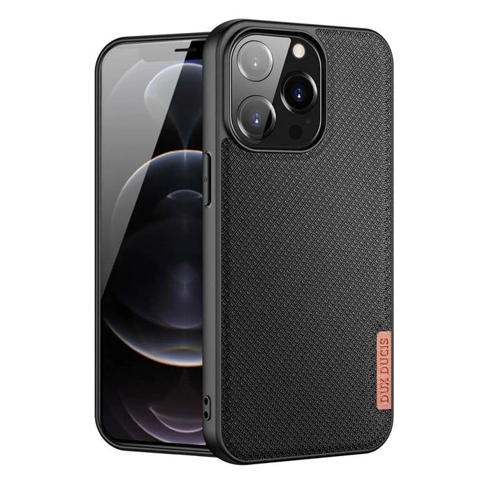 Dux Ducis Fino Serisi iPhone 13 Pro Max Kılıf Premium Dokuma Silikon Kılıf-(1903)