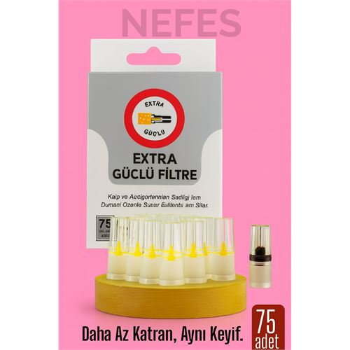 75'Lİ Filtreli Ağzılık Extra Güçlü Sigara Filtresi 