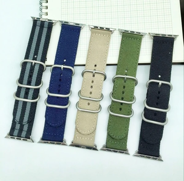Ally Apple Watch 7-8 41mm 6-5-4 40mm Nylon Kayış 3 Tokalı 3-2-1 38mm-(1903)