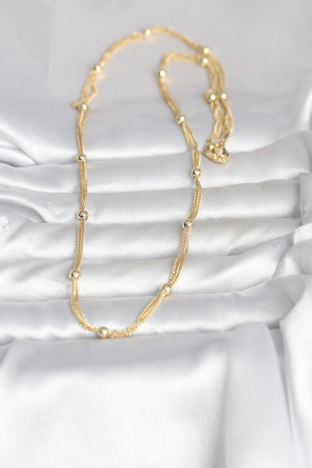 CM 14K Gold Renk Topçuk Model 60 cm Kadın Kolye 5886