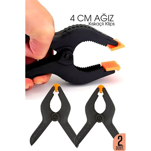 Kıskaç Klips Yaylı Işken ce Plastik Kelepçe Güçlü Mafsallı Çene 4 inç 4 cm ağız 