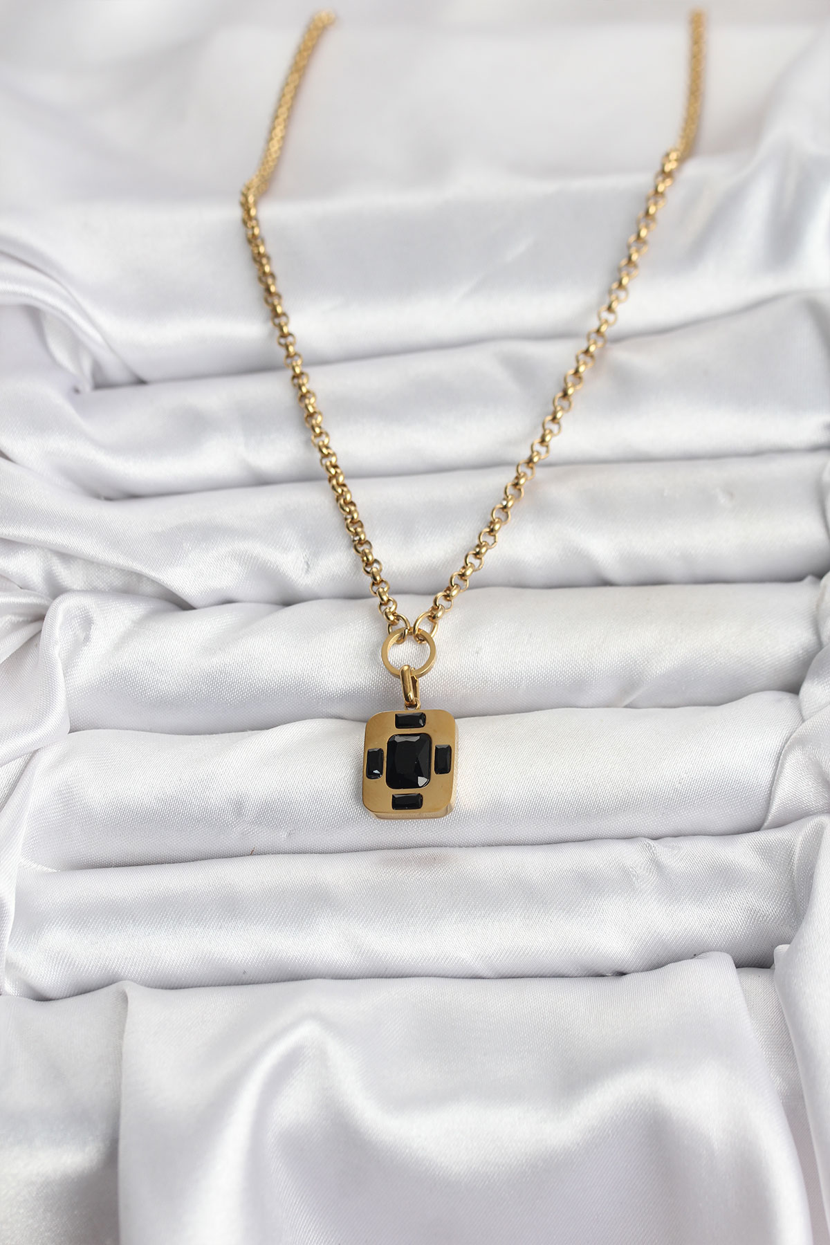 316L Çelik Zincir Gold Renk Vintage Model Kadın Kolye 5886