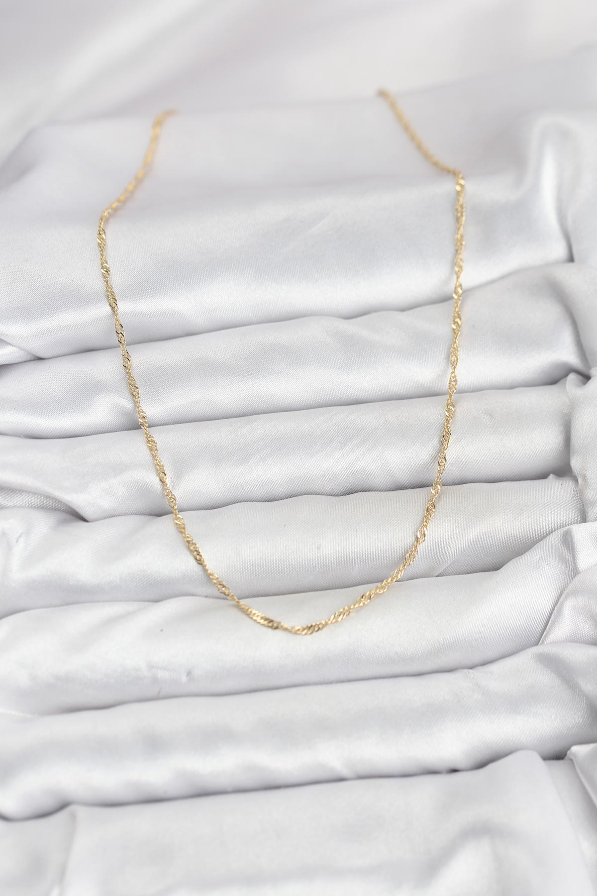 CM 14K Gold Renk Pirinç Ezme Burgu Model Kadın Kolye 5886