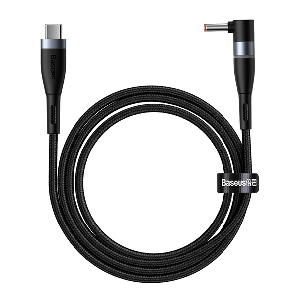 Baseus Zinc Manyetik Type-C to DC Round (4,0x1,7mm) Lenovo Laptop Şarj Kablosu 100W 2m-(1903)