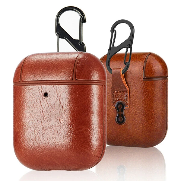 Ally Leather Case Apple Airpods 1-2 PU Deri Koruma Kılıfı-(1903)