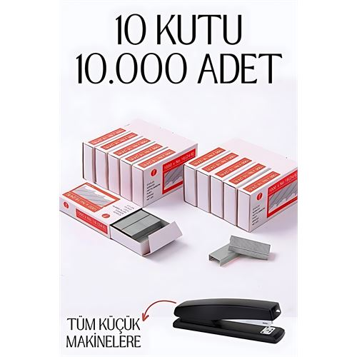 HSNET 10 Kutu 10.000 Adet Küçük Zımba Teli 