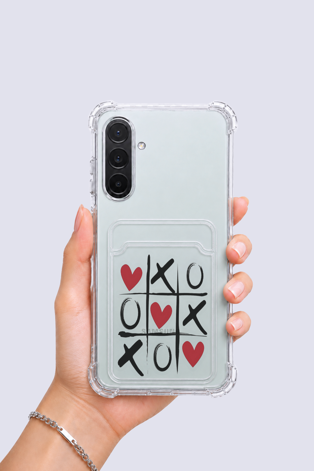 Samsung Galaxy A17 Kartlıklı XoXO Desenli Kılıf