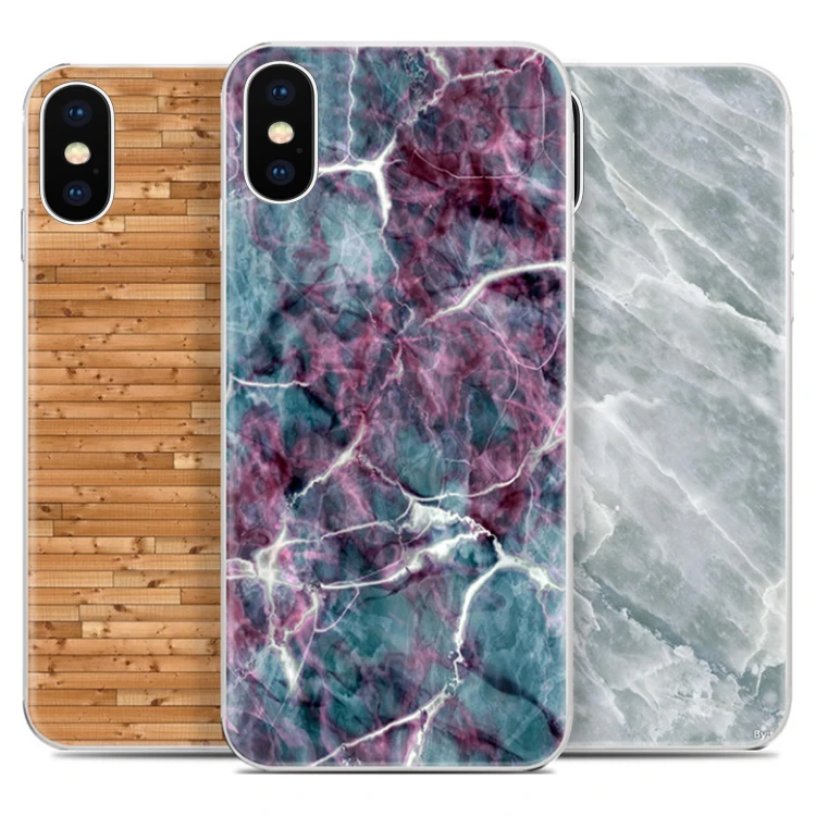 Ally İphone X Xs Mermer Desenli Soft Silikon Kılıf-(1903)