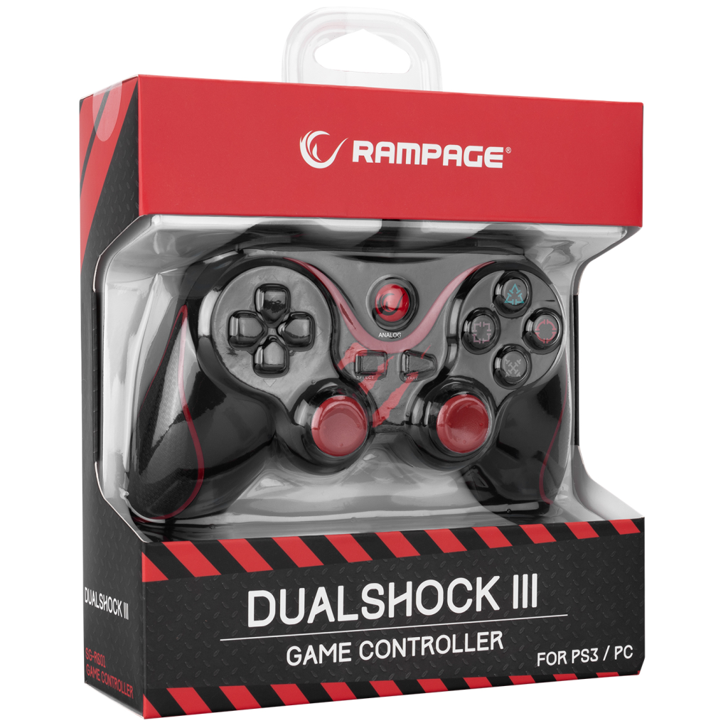 RAMPAGE SG-R601 Kırmızı PC/PS3 1.8mt Kablolu Çift Titreşimli GAMEPAD(1923) 5