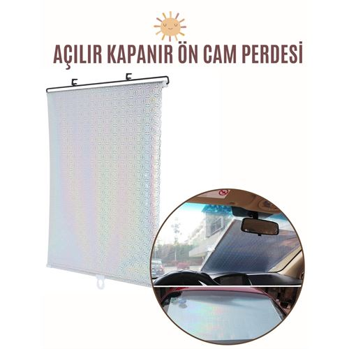 HSNET Aynalı Yansıtıcılı Açılır Kapanır Ön Cam Perdesi 