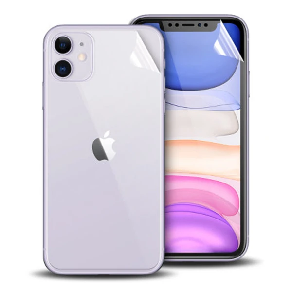 İPhone 11 6.1 Film Ön Arka Full Koruyucu Membran Nano Hidrojel Koruyucu Set-(1903)