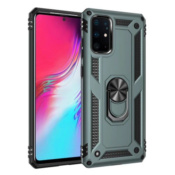 Ally Sm Galaxy S20 Ultra Yüzüklü Kılıf Armor Shockproof Ring kılıf-(1903)