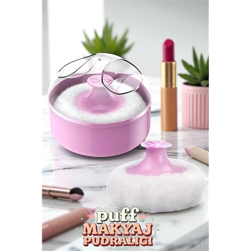 HSNET Makyaj Pudralığı -  Puff Pudralık - Makyaj Pudrası Pufu 