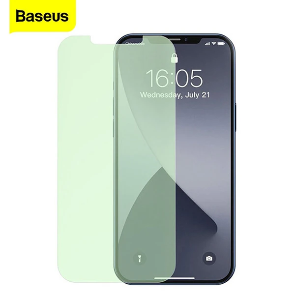 BASEUS  İPhone 12/ 12 Pro 6.1 0.30mm Full Tempered Cam Ekran Koruyucu 2Set Anti-Bluelight-(1903)