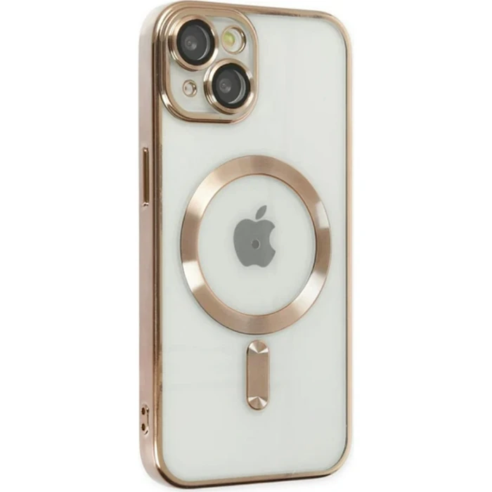 ALLY iPhone 14 6.1inç Renkli Kenar Lazer Çerçeveli Magsafe Uyumlu Silikon Kılıf-(1903)