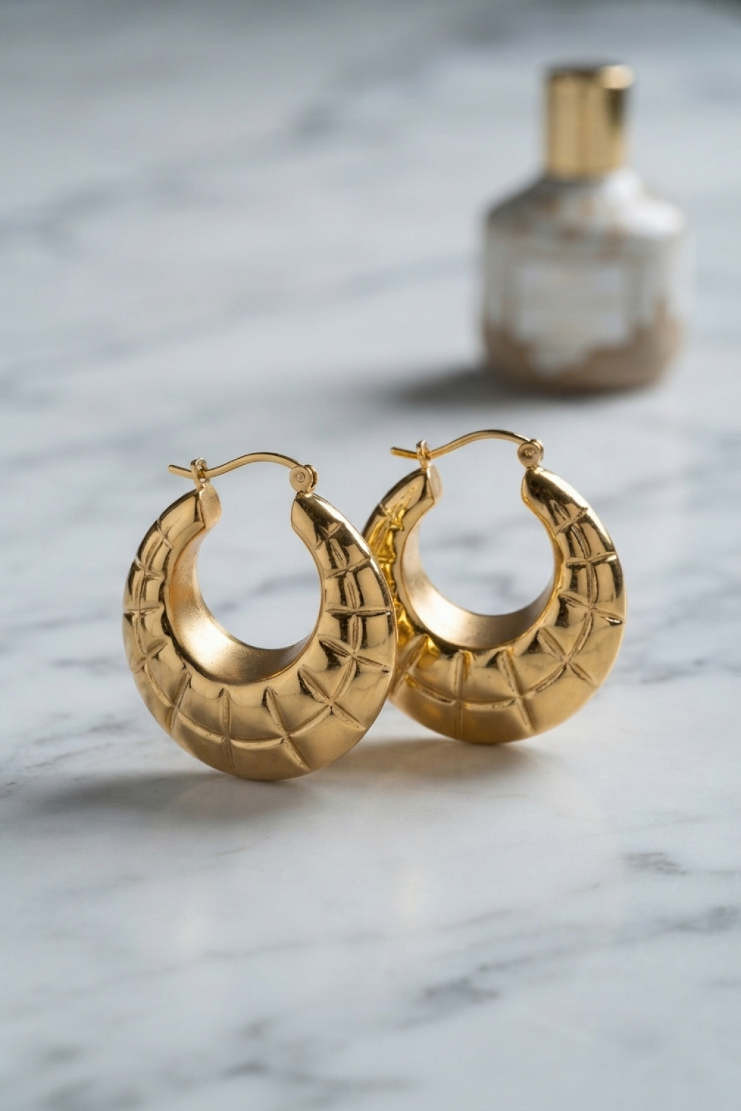 316L Çelik Gold Renk Bohem Halka Model Küpe 5886