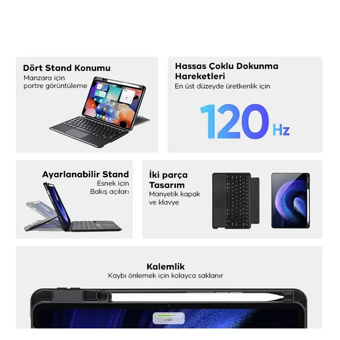DUX DUCIS Samsung Galaxy Tab S9 Ayarlanabilir Bluetooth Kılıf