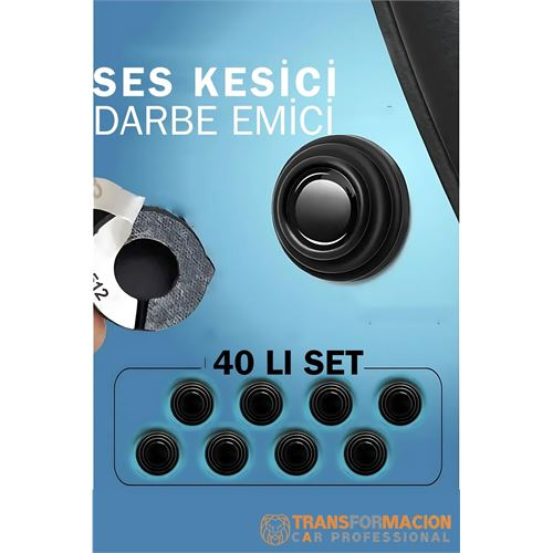 HSNET Ses Emici Kauçuk Conta Kapı Bagaj Kaput Titreşim Kesici 40 LI SET 