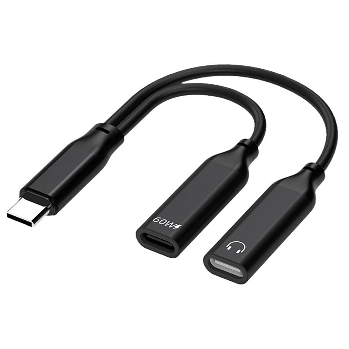 Ally İphone 15 İçin Type-c Şarj + kulaklık 2İn1 Çevirici Adaptör 60W-(1903)