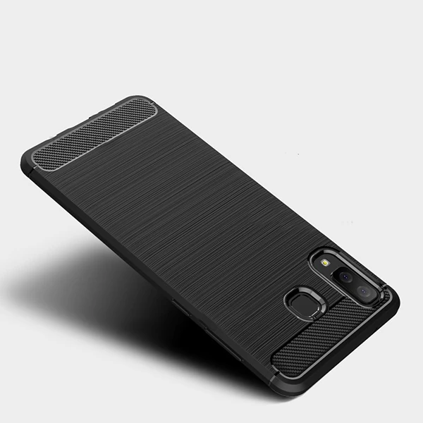 Galaxy A8 Star, A9 Star Dark Ultra Koruma Karbon Fiber Doku Silikon Kılıf-(1903)