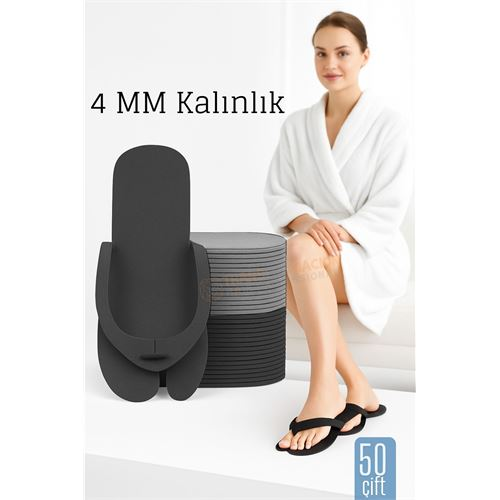 4 MM Kalın Tek Kullanımlık Spa Otel  Pedikür Terliği  50 Çift 