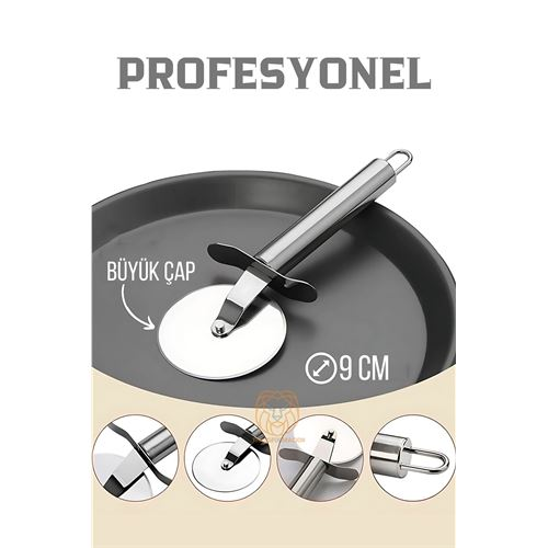 HSNET Profesyonel 9 cm Çelik Pizza Kesici Ignacio Design 