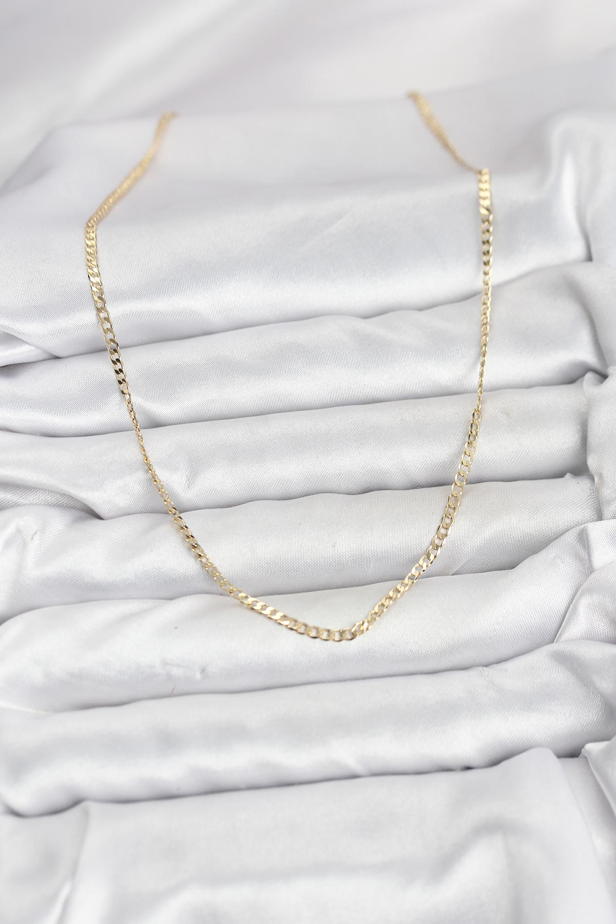 CM 14K Gold Renk Pirinç Zincir Model Kadın Kolye 5886