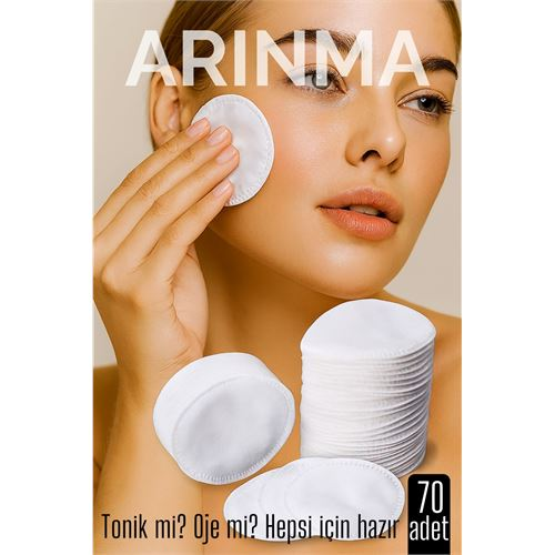 70'li Kozmetik Disk Pamuk Premium Makyaj Temizleme Pamuğu  Tonik ve Oje İçin Çift Taraflı Diskler 