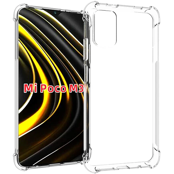 Xiaomi POCO M3 Kamera Korumalı Shockproof Darbe Emici Silikon Kılıf-(1903)