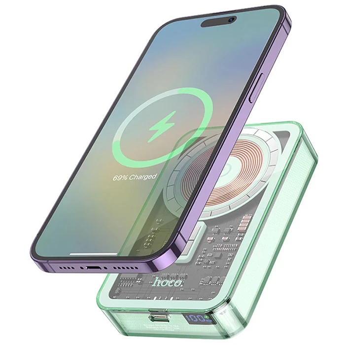 HOCO Q14A Ice Crystal 10000mAh PD20W Magsafe Uyumlu Manyetik Hızlı Şarj Powerbank-(1903)