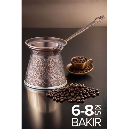 HSNET 6-8 Kişilik XL Bakır Cezve İndüksiyon Tabanlı 