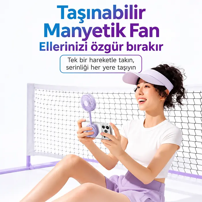 Ezere FlexCool MagSafe Manyetik Telefon Fanı – Taşınabilir Mini Vantilatör-(5775)
