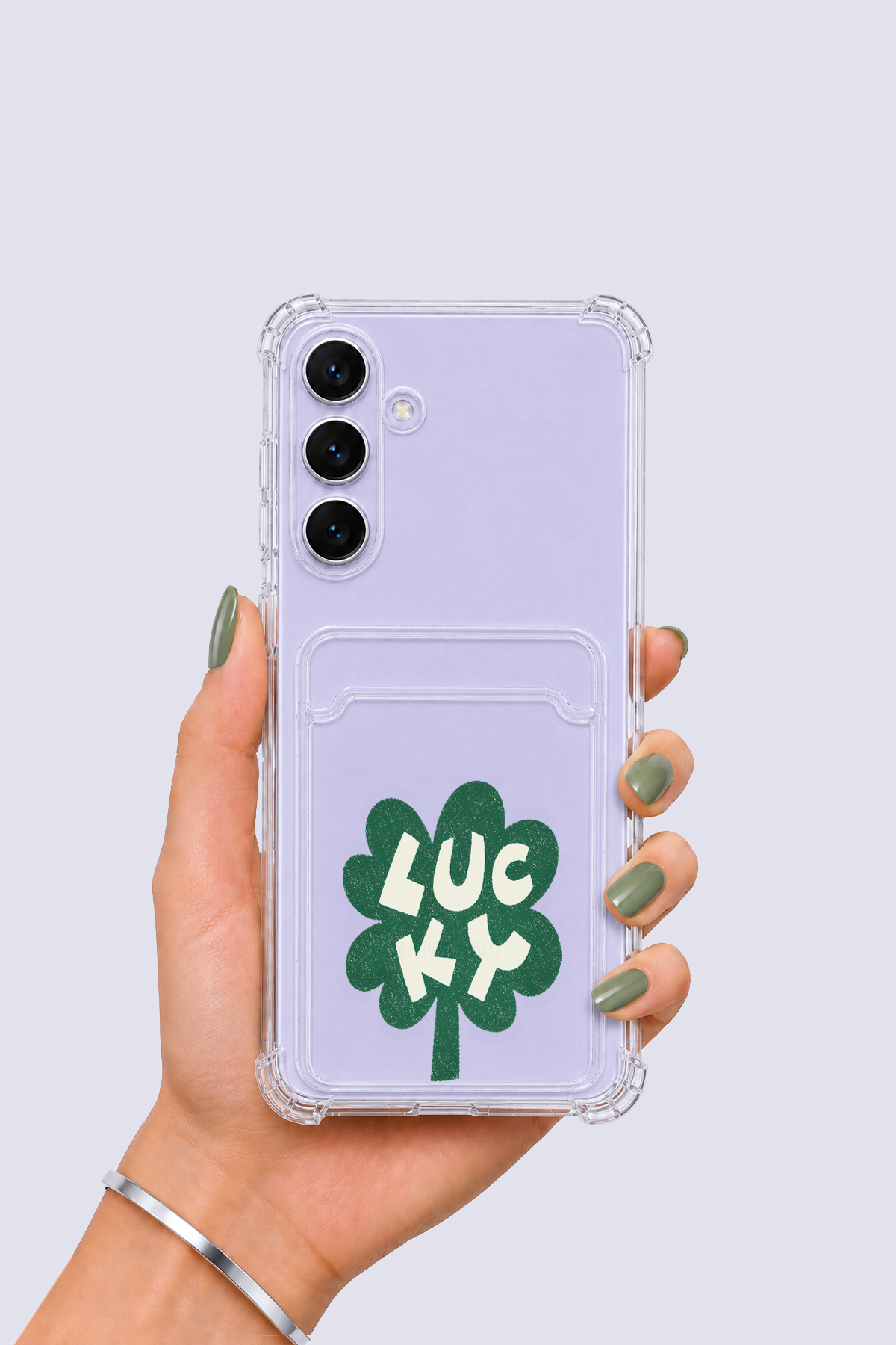 Samsung Galaxy S25 FE Kartlıklı Lucky Yonca Desenli Kılıf